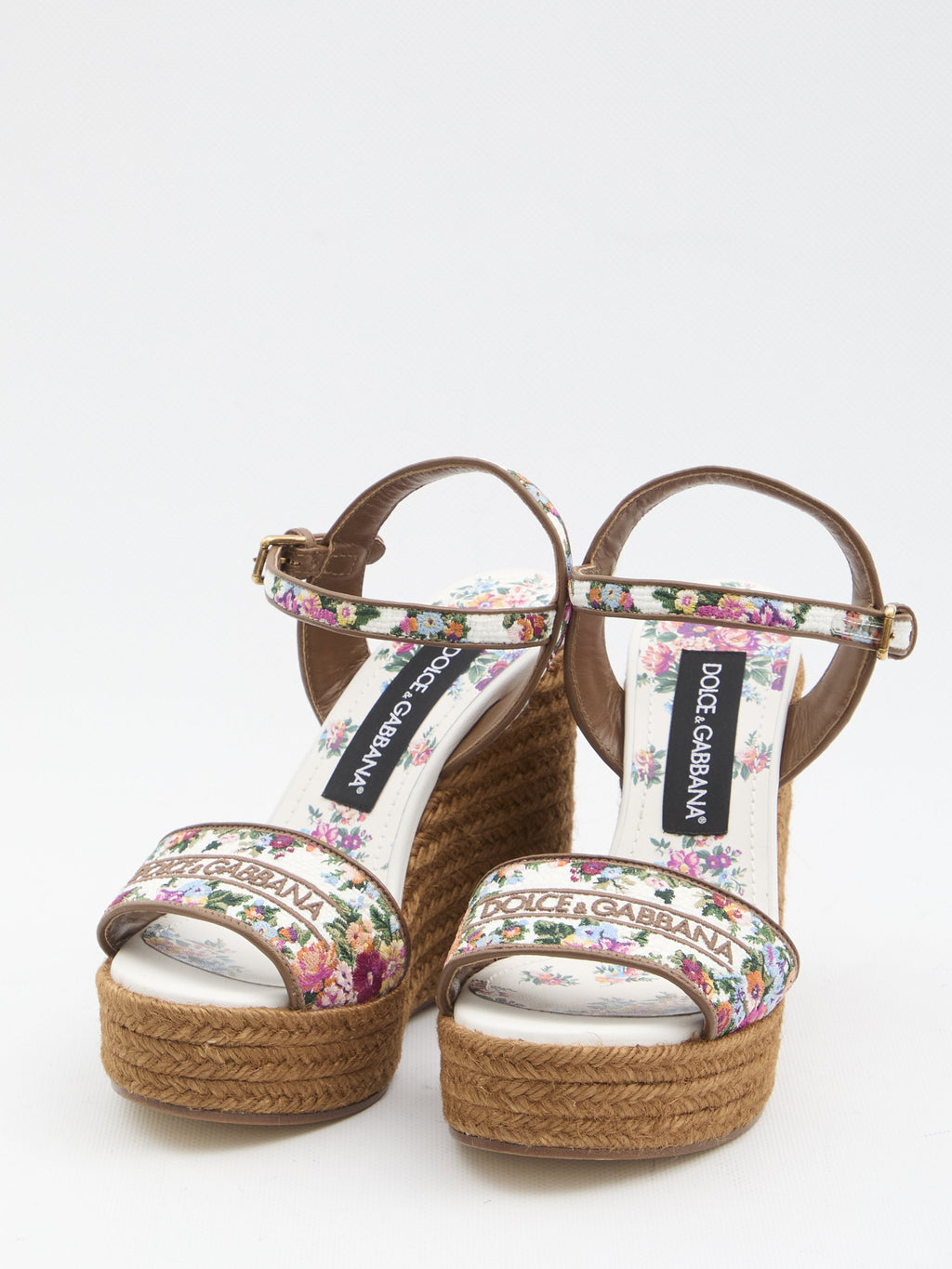 Dolce & Gabbana White Wedge Sandals