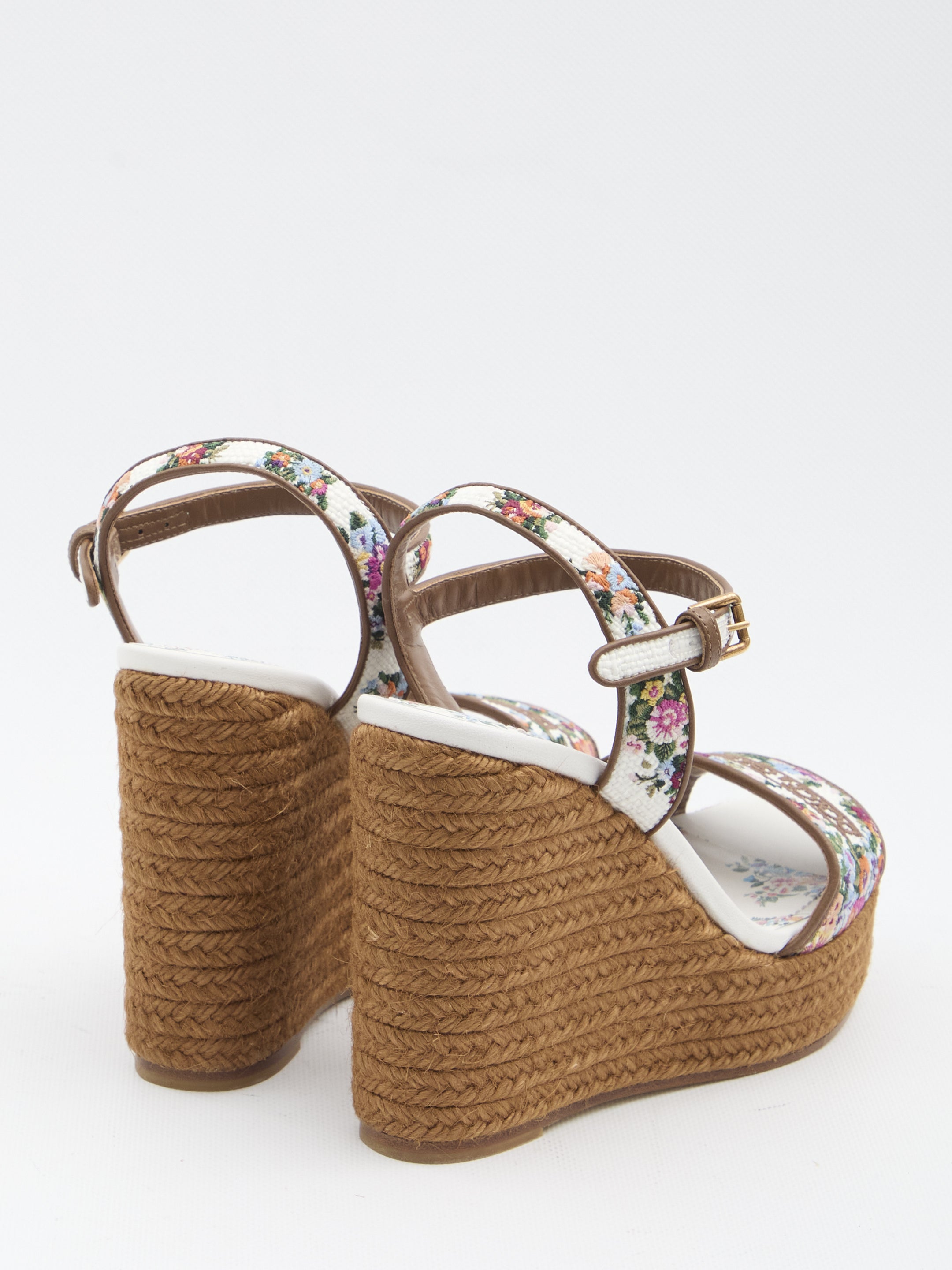 Dolce & Gabbana White Wedge Sandals