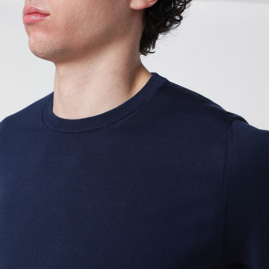 Drumohr Blue Cotton Crewneck Sweater