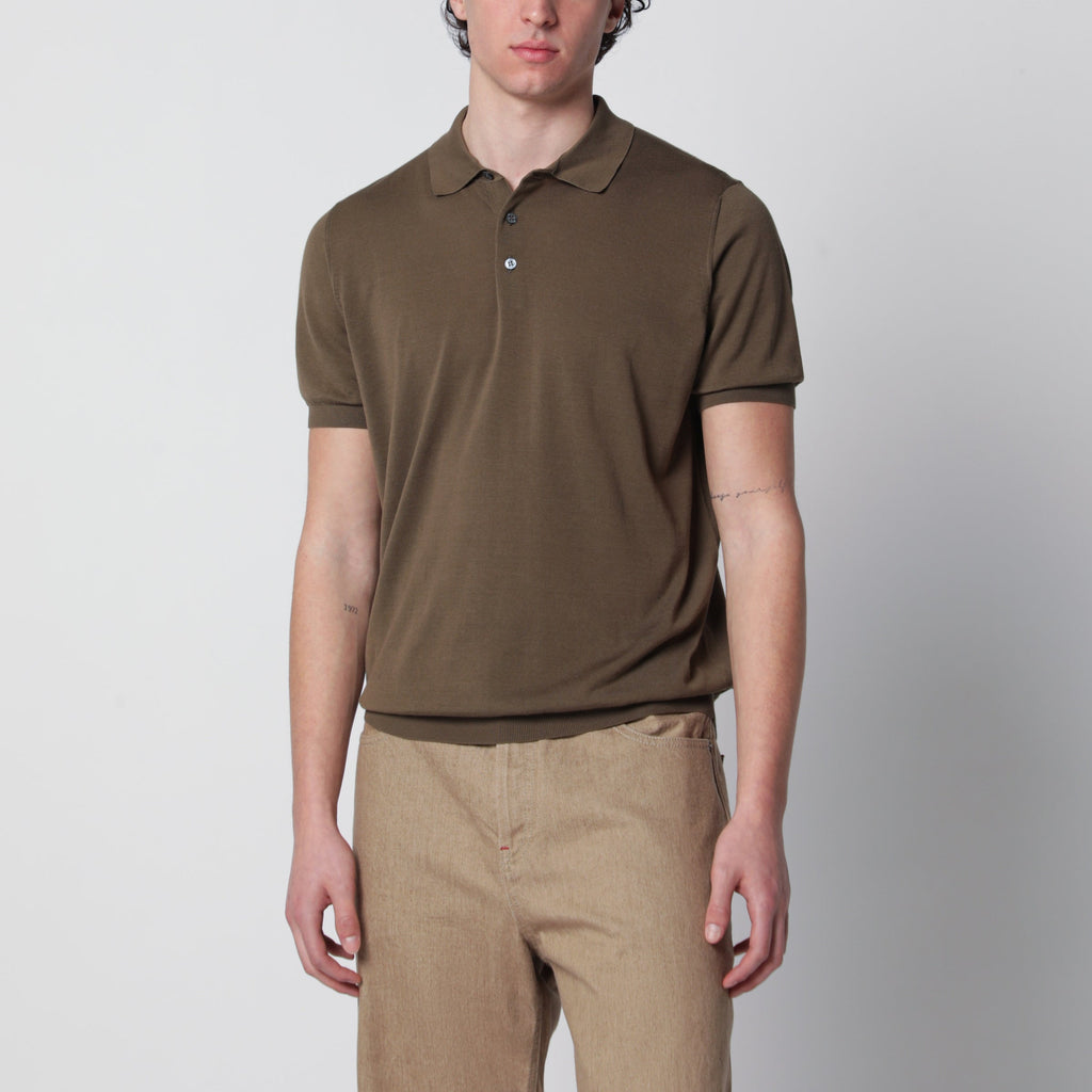 Drumohr Military Green Cotton Polo Shirt