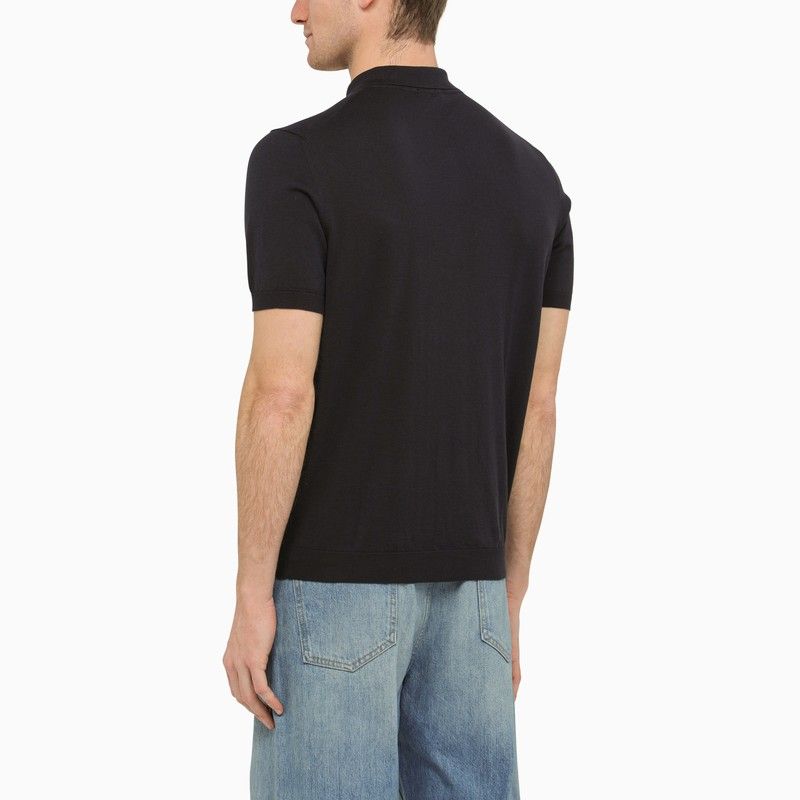Drumohr Navy Blue Cotton Polo
