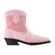 Ganni Low Shaft Embroidered Western Mix Boots -  - Synthetic - Pink