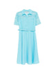 Ermanno Turquoise Viscose Belted Dress
