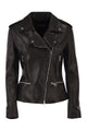 Dondup Lamb Leather Biker Jacket With Asymmetric Zip