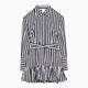 Patou  Black/White Striped Cotton Mini Chemisier Dress