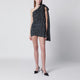 Patou Blue Polka Dot Draped Oneshoulder Dress
