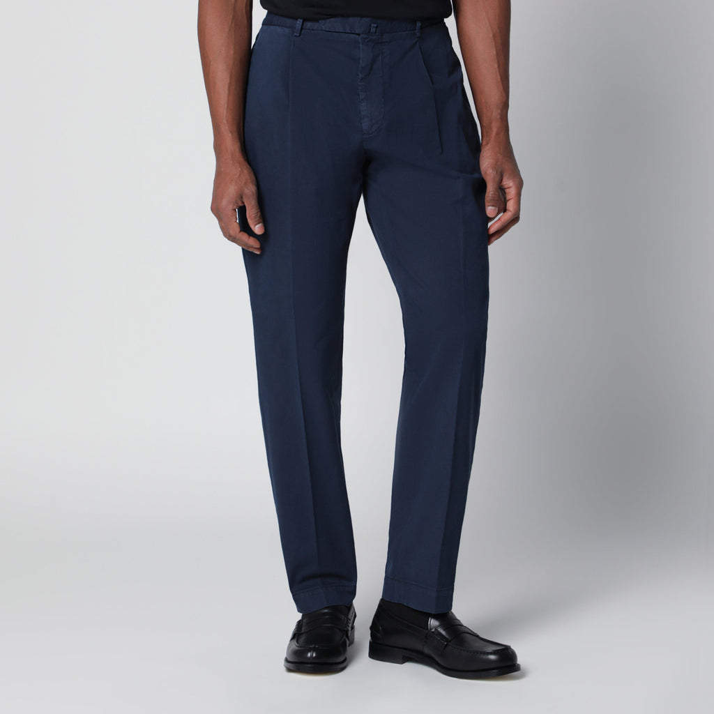 Santaniello Blue Trousers In Cotton