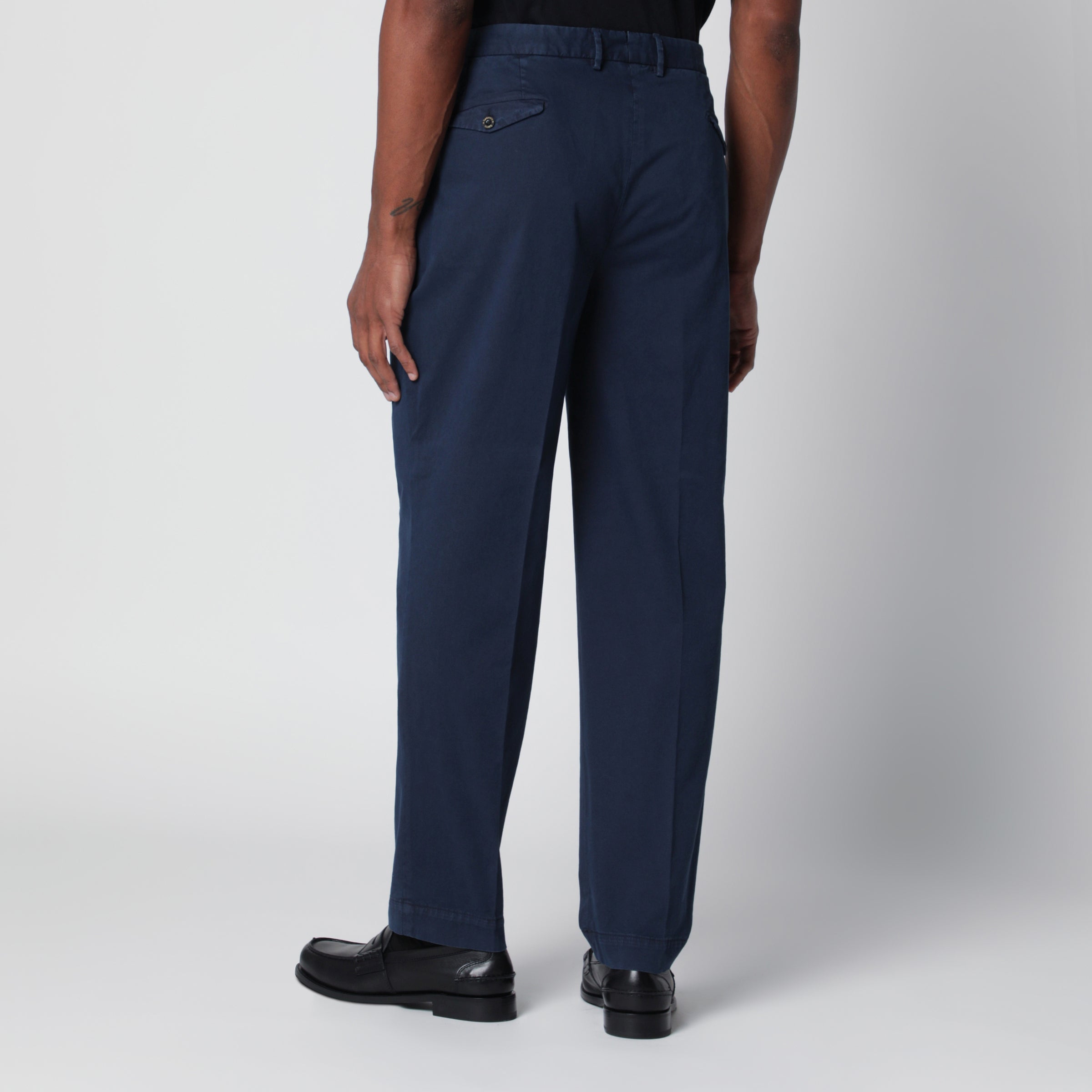 Santaniello Blue Trousers In Cotton