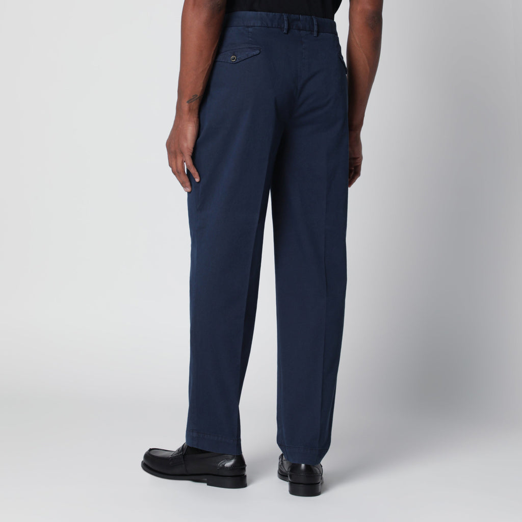 Santaniello Blue Trousers In Cotton