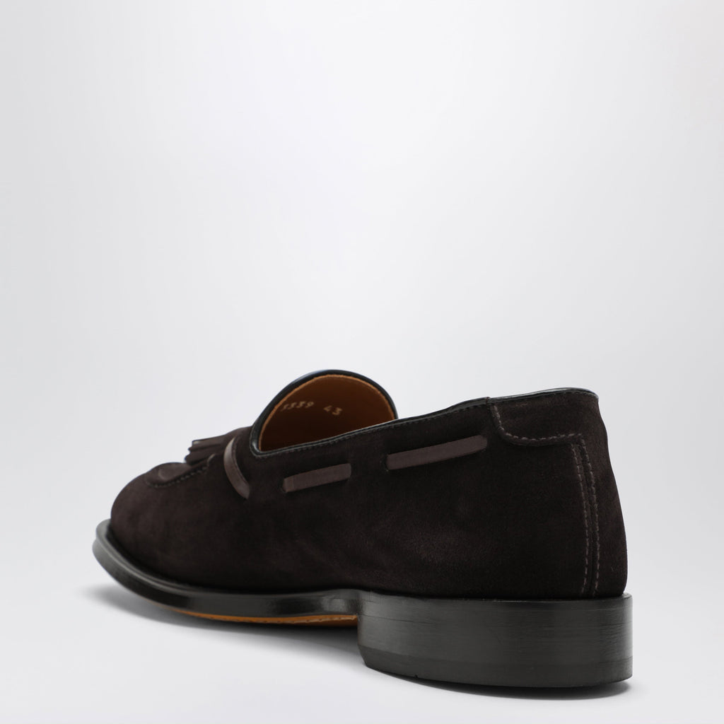 Doucal's Brown Suede Tassel Loafers