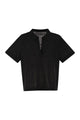 Majestic Cropped Linen Stretch Polo With V-Neck