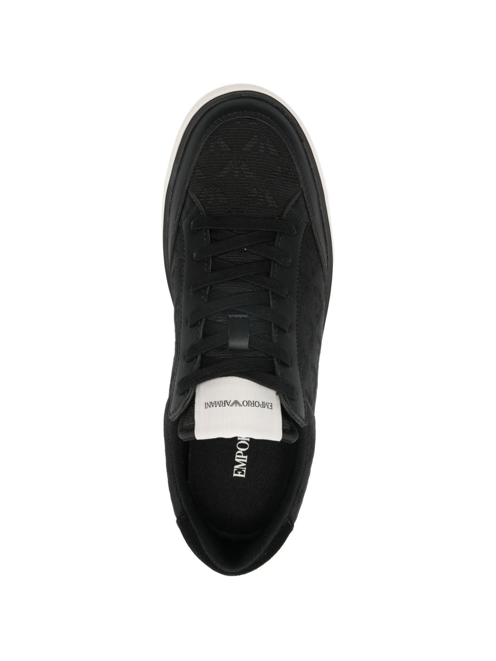 Emporio Armani Black Polyester-Cotton Sneakers