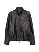 Emporio Armani Grey Leather Blouson Jacket