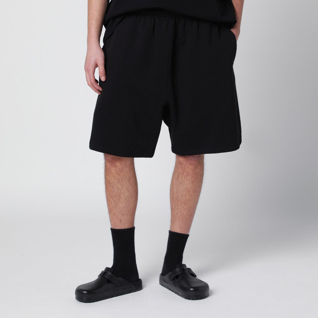 Entire Studios Black Cotton Scuba Shorts