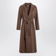 'S Max Mara Brown Midi Coat In Wool Drap