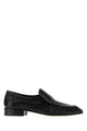 The Row Black Leather Soft Loafers