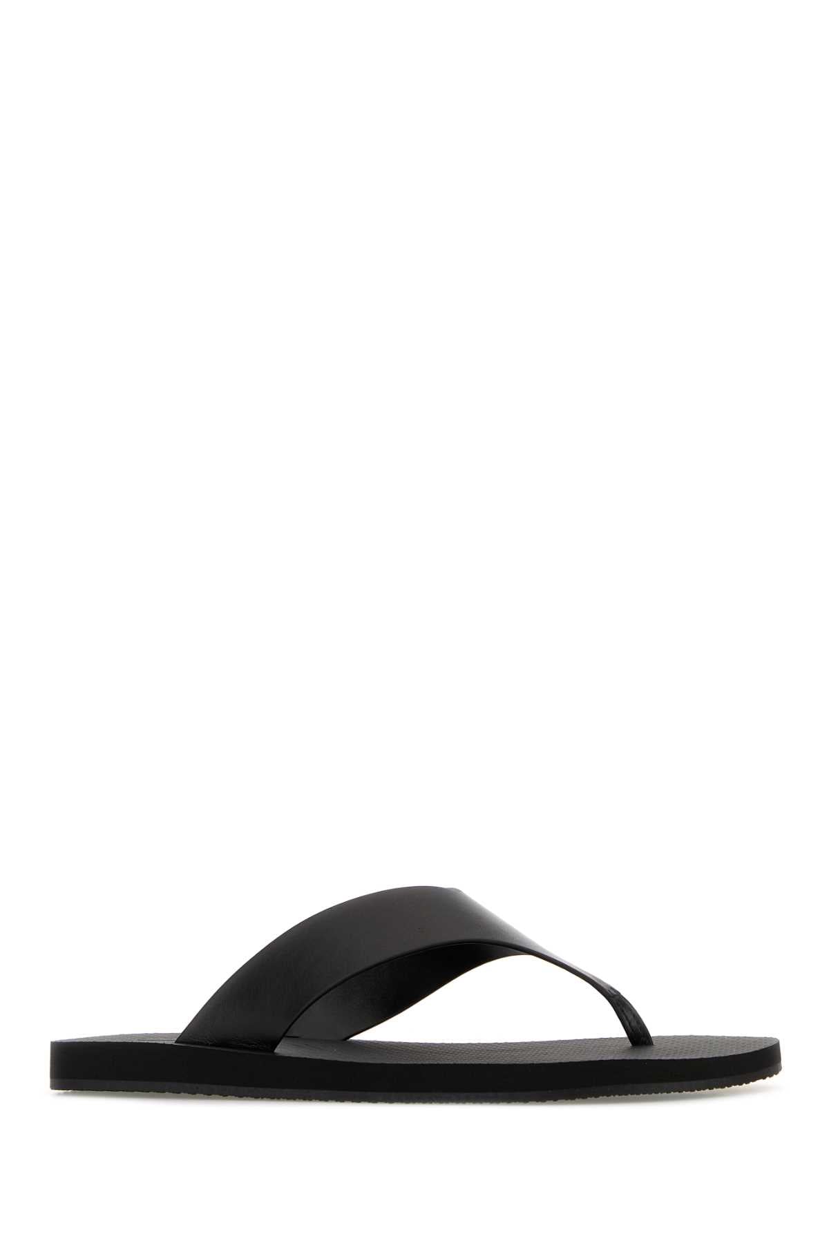 The Row Dune Ginza Classic Leather Sandal Black