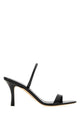 The Row Black Leather Ella Sandals
