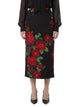Dolce & Gabbana Roses Print Silk Skirt