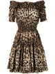 Dolce & Gabbana Short Leopard-Print Poplin Dress