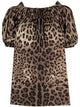 Dolce & Gabbana Short Sleeved Leopard Poplin Top