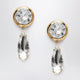 Alessandra Rich Round Clipon Goldtone Metal Earrings With Crystal Pendant