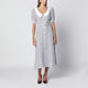 Alessandra Rich Grey/Pink Floralprint Silk Midi Dress