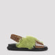 Marni Brown And Lime Fussbett Ovine Leather Sandals