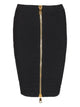 Balmain Hw Zipped Croco Knit Knee Lenght Skirt