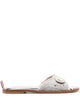 Thom Browne Embossed-Button Tweed Flat Sandals