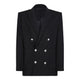 Balmain Black Wool Fitted Collection Blazer