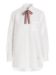 Thom Browne Logo Pussy Bow Blouse