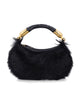 Balmain Balmain Genuine Fur Handbag With Leather Handle