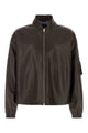 Fendi Chocolate Nappa Leather Bomber Jacket