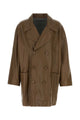Fendi Doublebreasted Pea Coat In Dark Beige Nappa Leather