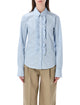 Ami Paris Ami Paris Ruffled Cotton Poplin Shirt