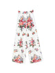 Dolce & Gabbana White Floral Print Trousers, Wide Leg