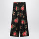 Dolce & Gabbana Wide Twill Trousers With Rose Bouquet Print
