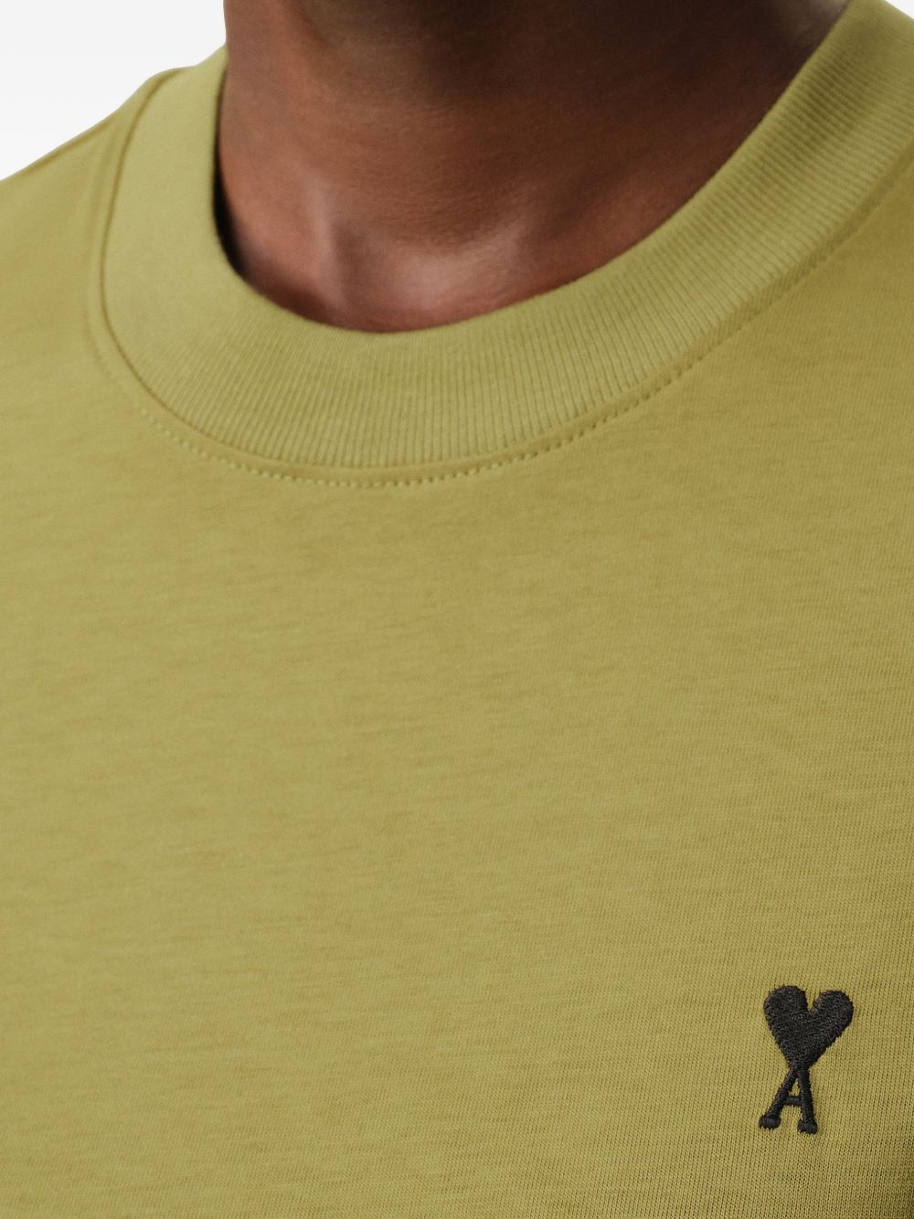 Ami Paris Matcha Ss T-Shirt Black Embroidered Logo