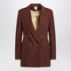 Max Mara  Earth-Tone Jacket In Wool Grain De Poudre
