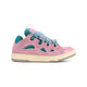 Lanvin Pink And Green Curb Calf Leather Sneakers