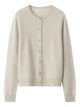 Soft Goat Button Fastening Ribbed Sweater