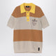 Fendi  Knitted Cotton Polo Shirt With Sand And Beige Stripes