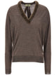 Fendi Wool And Silk V-Neck Jumper
