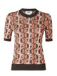 Fendi Pink Jacquard Crew Neck T-Shirt
