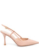 Gianvito Rossi Nude Neutrals Leather Decolletes Slingback