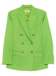 Elisabetta Franchi Green Double Breasted Blazer 6 Gold Buttons