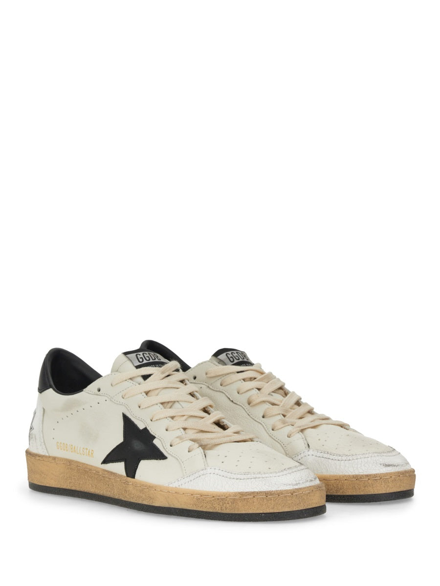 Golden Goose Golden Goose Ball Star White Nappa Sneakers With Black Star