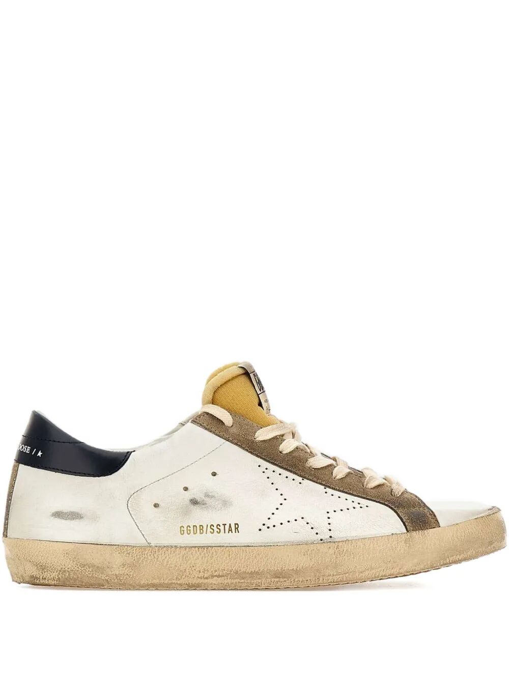 Golden Goose "Super Star" Leather Upper Foam Tongue Skate Star Shiny Leather Heel