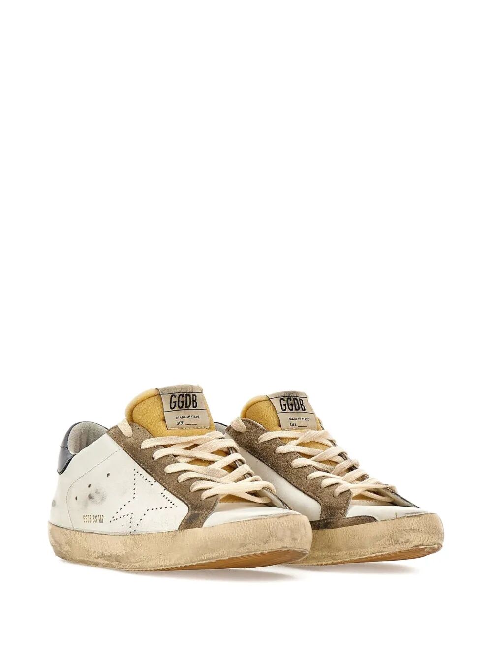 Golden Goose "Super Star" Leather Upper Foam Tongue Skate Star Shiny Leather Heel